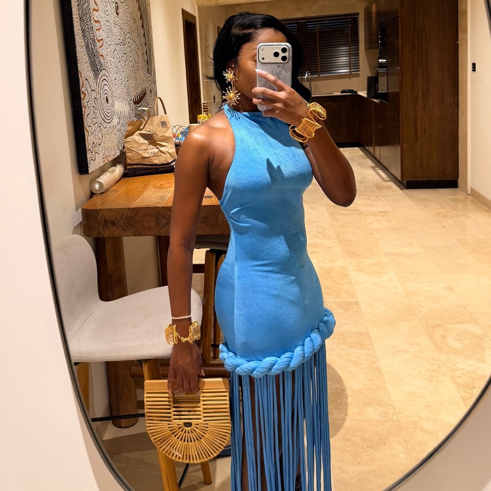 Khanums Blue Fringe Dress